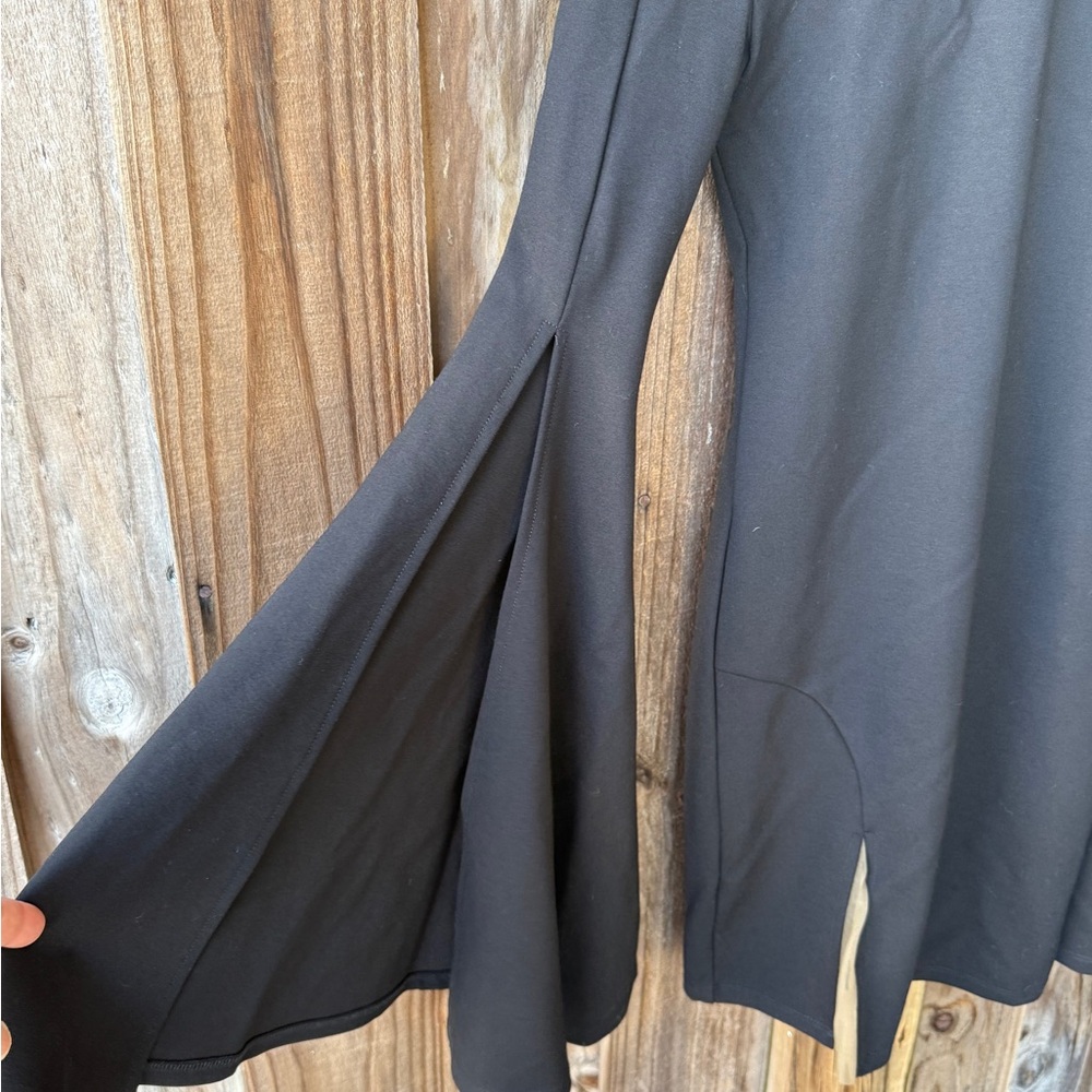 Michael Costello Black Long-Sleeve High Neck Mini Dress - Picture 4 of 12